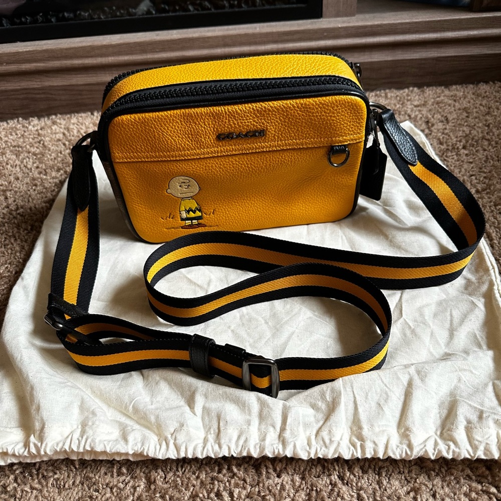 Peanuts x coach Charlie Brown crossbody camera bag
